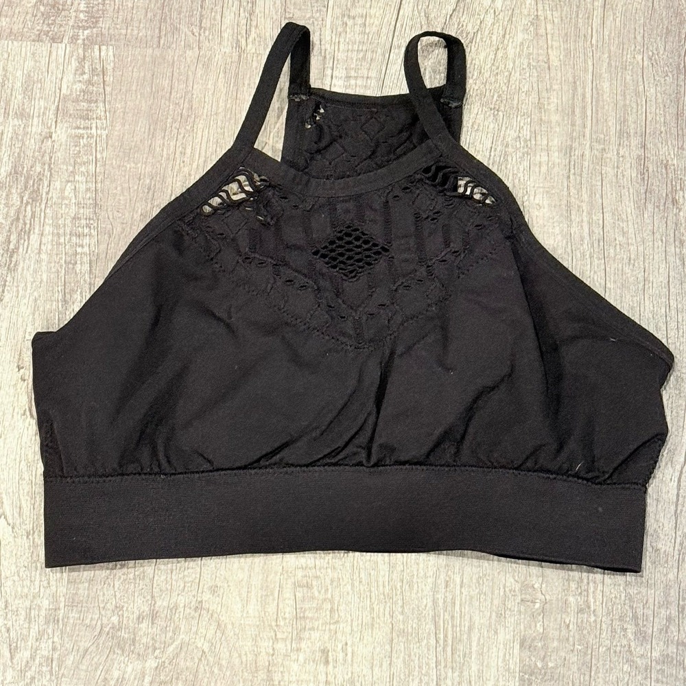 Zyia Small Navy Bra With Cute Lace Detail Bralette Sports Bra Yoga Casual Pilate